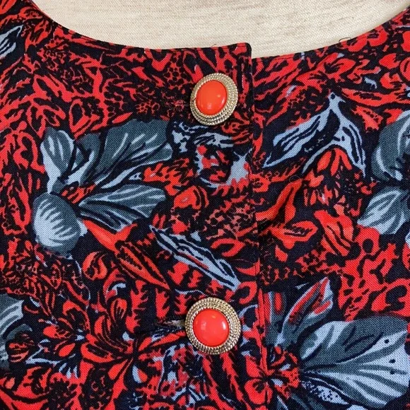 Vintage 80s Floral Button Front address 16W - Picture 13 of 13